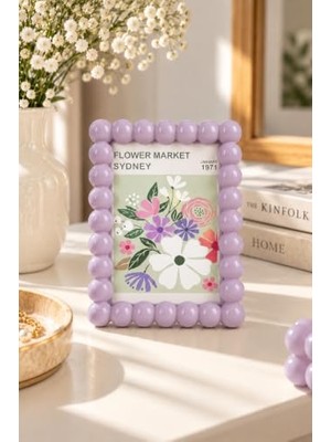Esplendor Coverest Bubble Çerçeve 10X15 cm Boncuklu Tasarım Fotoğraf - Resim Çerçevesi - Ayarlanabilir Ayaklı, Dayanıklı Plastik, Standart Fotoğraf Boyutu