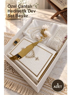Yenilig 5 Adet Özel Çantalı Hediyelik Dev Set Beyaz