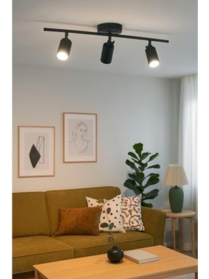 Mythriva 60 cm Uzunluğunda Modern Tasarım Spot Ledli Avize, Siyah Renk ve 6500 Kelvin Işık