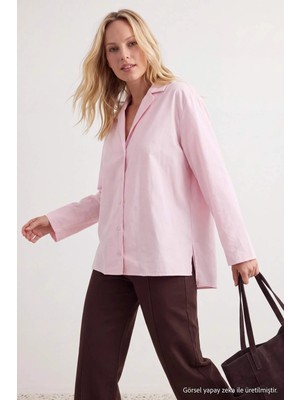 TeknoKapsül Pembe Regular Fit Gömlek TWOAW27GO00064