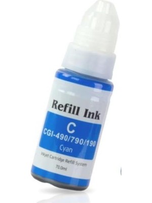 TeknoKapsül Canon ile Uyumlu GI-490C,GI-590C Mavi Mürekkep 70ML./SISE