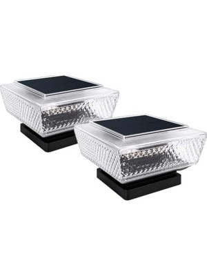 Mythriva Şeffaf Solar Kolon Başı ve Duvar Üstü Lambası - 2 Adet Set