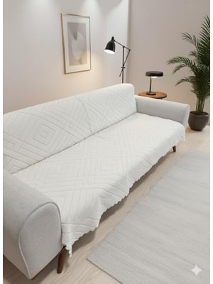 aklow akyoleticaret Yumuşacık Welsoft 3 Kişilik Koltuk Örtüsü Koltuk Şalı ve 170X200 (Bakla-Krem)