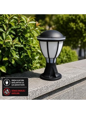 Mythriva Zita Kupa Bahçe Aydınlatma Armatürü 37 cm | E27 Duylu | IP54 Dış Mekan Set Üstü Lamba | Siyah Kasa | Ampul Hariç | Yerli Üretim