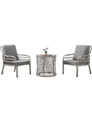 Rehome Capri Swing Pisa Tekli Rattan Bahçe Balkon Oturma Grubu Beyaz 702