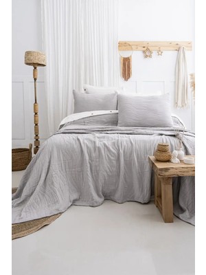 Colezium Şaheser Home Collection Yatak Örtüsü Çift Kişilik Janna A.gri