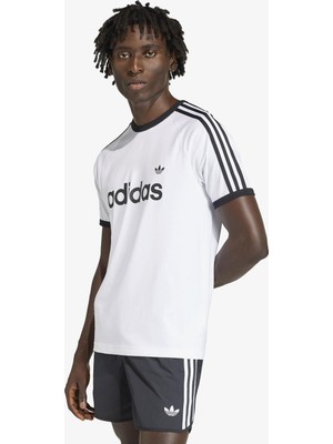 adidas 3S Ringer Erkek Beyaz T-Shirt.-