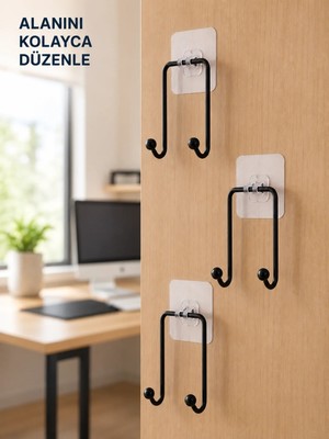 Uravas Store Uraselect 3'lü Yapışkanlı Askı Seti Ev Banyo Mutfak Için Çok Amaçlı Askılık