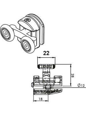 MSP Duşakabin Metal Rulman Lüx Tekerlek 8li Set (22 Mm)