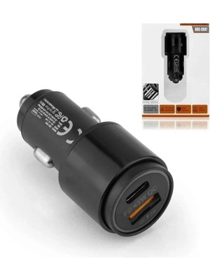 Hace Bazaar 45W Pd USB Oto Şarj Kafa Hızlı Şarj Çakmaklık Adaptörü, Usb-C ve Usb-A Çıkışlı, Iphone ve Android Uyumlu