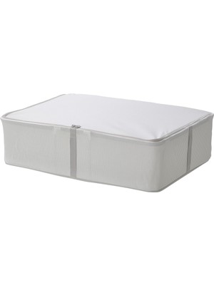Ikea Hemmafıxare Yatak Altı Kumaş Saklama Kutusu Çerçeveli Hurç 69 x 51 x 19 cm Beyaz - Gri