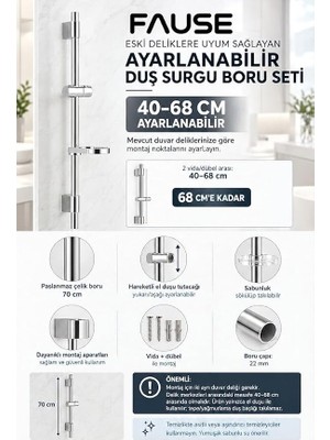 Ayarlanabilir Duş Sürgü Boru Seti KSS199