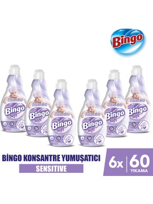 Bingo Soft Konsantre Çamaşır Yumuşatıcısı Sensitive 1440 ml X 6 Adet