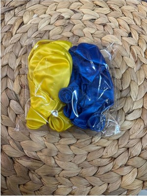 Herovia Adet Metalik Lacivert 5 Adet Sarı Renk Lateks Balon 10 Lu