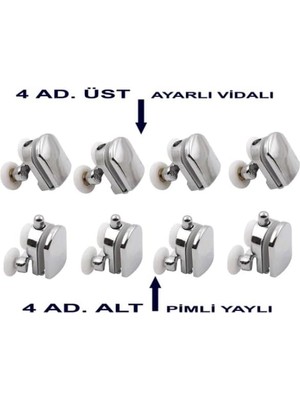 Kabin Tekerleği 8 Li Takım (4 Alt+4 Üst)
