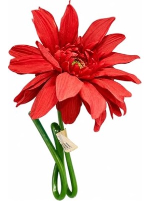 Bomii Kırmızı Gerbera Yapay Çiçek, 63 Cm, Tek Dal, Dekoratif Süsleme, Ipek Kumaş