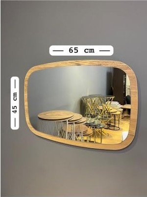 Bomii Ayna Oval Meşe Antre Hol Koridor Salon Mutfak Banyo Wc Makyaj, 45X65