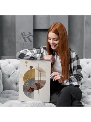 Ceylan Adam Yarim Daireler Soyut Kanvas Tablo AR040664 40 x 60