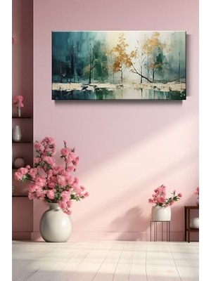 Ceylan Adam Sanat Modern Soyut Ağaçlar Kanvas Tablo, 25 x 35 Cm, Çok Renkli, Salon Oturma Yatak Odası Ofis
