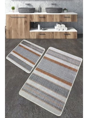 Trendexa Benver Banyo Halısı Djt 2li Set Banyo Halısı Paspas Yıkanabilir Kaymaz