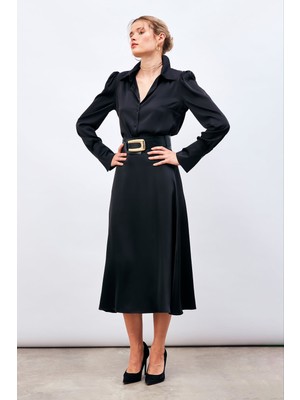 Sateen Midi Boy Saten Etek