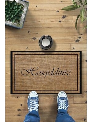 Trendexa Hoşgeldiniz Hasır Kapı Önü Paspası Dekoratif Dış Mekan ve Ev Içi Paspas 45X70CM