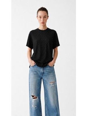 Bisou Tamamı Taşlı T-Shirt