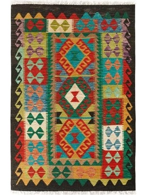 Trendexa Cotton Pamuklu Çok Renkli Otantik ve Etnik Desenli Kilim 502, 80 x 150