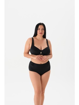 Odea Eros Kadın 4037BK Balenli Toparlayıcı Bikini Tk. Siyah 46