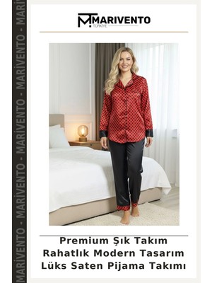 Marivento Premium Şık Takım Rahatlık Modern Tasarım Lüks Saten Pijama Takımı