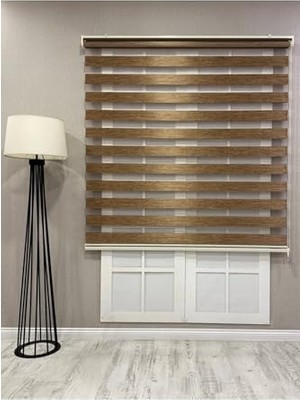 Mey İthalat Bambu Zebra Stor Güneşlik Perde, Kahverengi, 170 x 260