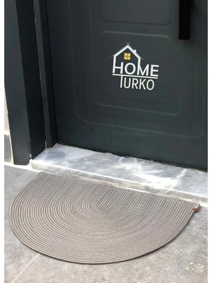 Mey İthalat Doğal Jüt Yarım Daire Kapı Önü Paspası | Kaymaz Tabanlı | Doğal El Dokuma | Şık ve Dekoratif D Paspas (Kapı Girişleri, Banyo ve Balkon Kullanımı Için) (Gri, 60 * 90)
