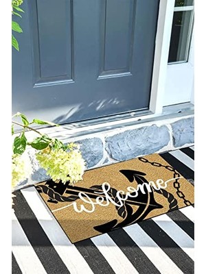 Mey İthalat Çapa Kapı Önü Paspası Dekoratif Kapı Paspası Dış Mekân Paspas Ev Içi Paspası 45X70CM