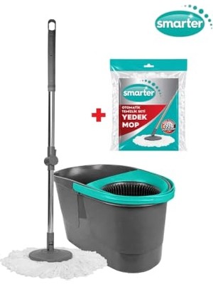 Mey İthalat Smarter Otomatik Temizlik Seti ve Mikrofiber Yedek Mop Paspas