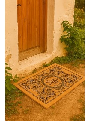 Mey İthalat Coco Görünümlü Kaymaz Tabanlı Kapı Önü Paspası 45X70 cm - Dış Mekan, Balkon ve Bahçe Uyumlu Velür Dekoratif Paspas - Welcome/hoş Geldiniz (27YCM260125)