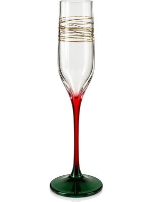 BRANDSMITHS Ruby Emerald Gold Şampanya Kadehi