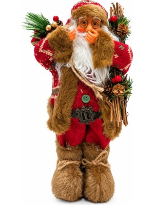 BRANDSMITHS Ormanın Büyüsü – Nostaljik Noel Baba Dekoratif Figür - 32 cm