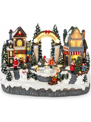 BRANDSMITHS Christmas Ice Skating Village Işıklı &hareketli Yılbaşı Köyü