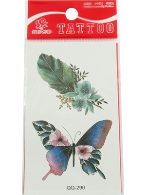 Marsilyan Kelebek Yaprak Tattoo Dövme Sticker