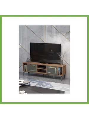 Bezos Linya Gold Tv Sehpası Kahverengi Umt