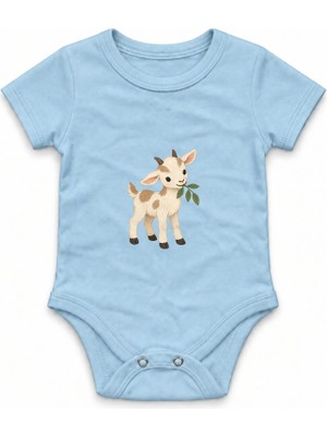 The Lucid Lab Goat Kid Nibbling A Leaf Çıtçıtlı Body - Mavi