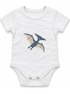 The Lucid Lab Blue Pterodactyl Gliding Gently Çıtçıtlı Body - Beyaz