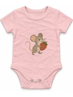 The Lucid Lab Small Mouse Carrying A Strawberry Çıtçıtlı Body - Pembe