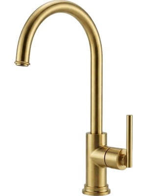 Valtemo Retro Fırçalanmış Gold Mutfak Bataryası