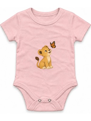 The Lucid Lab Lion Cub And Butterfly Çıtçıtlı Body - Pembe