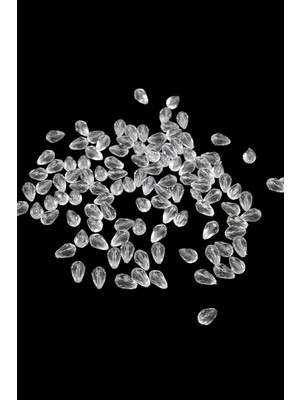 Rafta Serhat Aksesuar ve El Işçilik Akrilik Damla Boncuk 8X13 mm Şeffaf Boncuk (25 gr 60 Adet)
