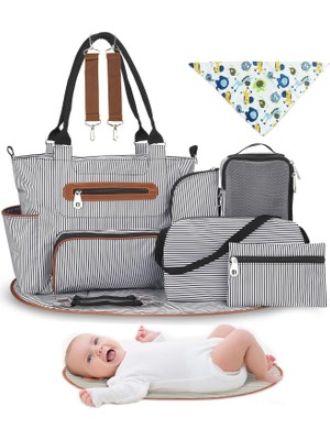 Rafta Tr 8 Adet Bebek Bezi Çantası Tote Seti, Bebek Essentials Bebek Çantası Çok Fonksiyonlu Bebek Bezi Değiştirme Çantaları Şişe Çantası Örgü Çanta