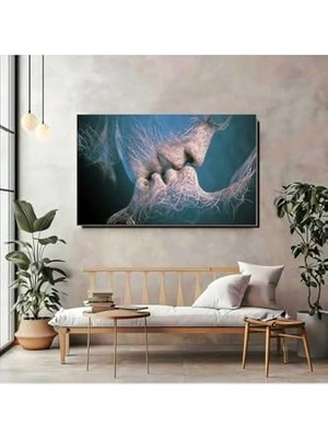 Defne Store Artprinta Aşkın Soyut Hali — Modern Dijital Sanat Kanvas Tablo Çok Renkli 60 x 120