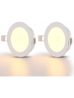 Defne Store Cata CT-5144B 3 Watt 6400K Beyaz - Slim Sıva Altı LED Panel Armatür - Ince Kasa Yuvarlak Tavan Spot Lambası, Trafolu - 2 Adet