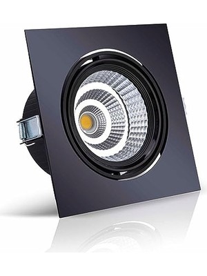 Defne Store Kare Sıva Kare Sıva Altı 40W Kaliteli LED Siyah Spot Armatür (Ilık Beyaz 4000 Kelvin)
